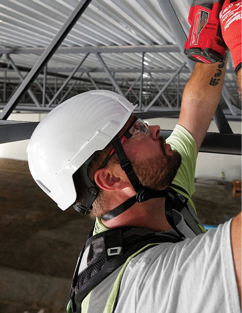 MILWAUKEE cordless power tool in use on construction site