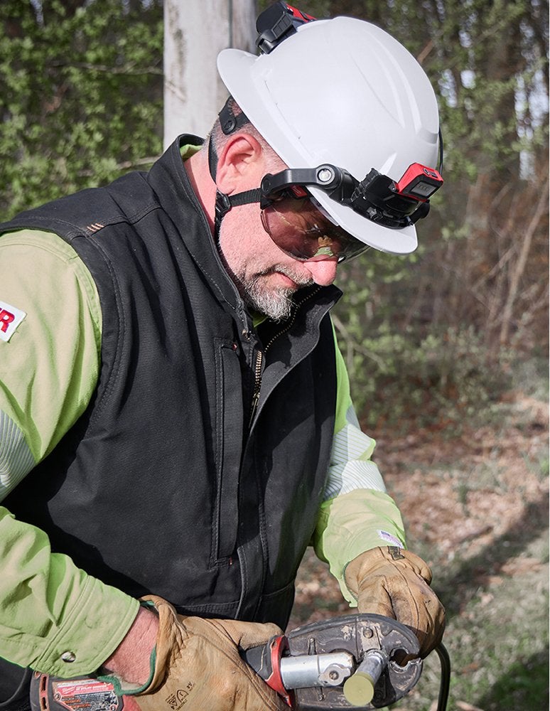 MILWAUKEE cordless power tool in use on construction site